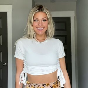 Scrunch tie crop top
